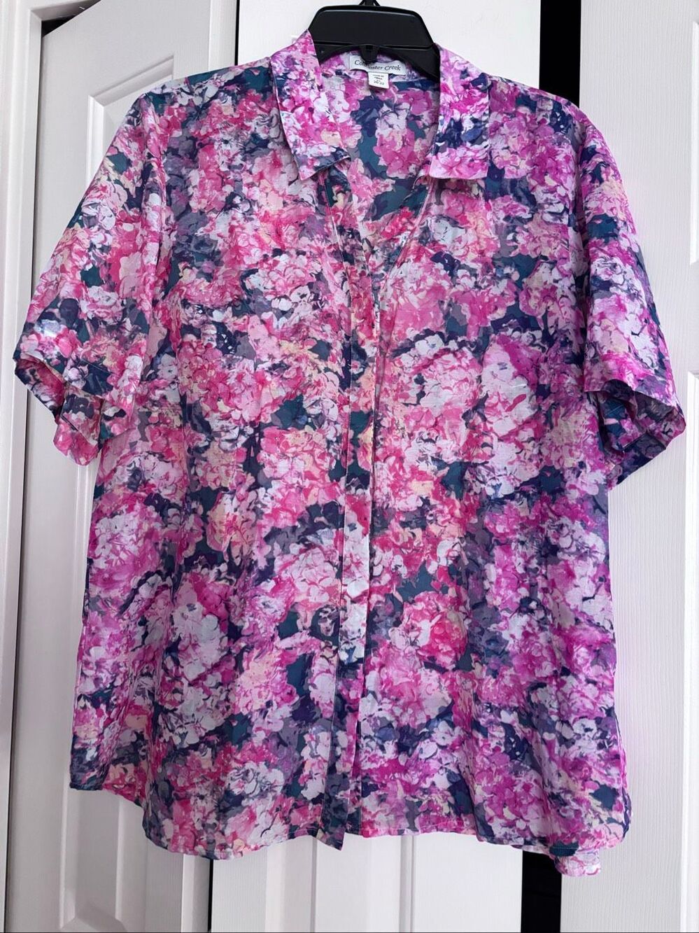 Coldwater Creek Floral Print Semi Sheer Blouse